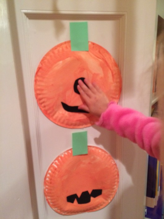 Ella putting on nose